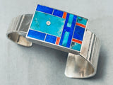 The Best Ray Tracey Vintage Native American Navajo Turquoise Inlay Sterling Silver Bracelet-Nativo Arts