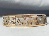 Floyd Becenti 1st Hallmark Vintage Native American Navajo Gold Sterling Silver Bangle Bracelet