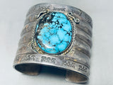 Statement Vintage Native American Navajo Blue Diamond Turquoise Sterling Silver Bracelet-Nativo Arts
