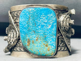 Important Easter Blue Turquoise Native American Navajo Brownbear Sterling Silver Bracelet-Nativo Arts