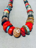 Rose Tommy Singer Native American Navajo Turquoise Coral Lapis Amethyst Sterling Silver Necklace-Nativo Arts