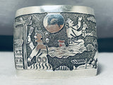 Wonderful Native American Navajo Sterling Silver Storyteller Bracelet Signed-Nativo Arts
