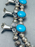 Wayne Etsitty Vintage Native American Navajo Turquoise Sterling Silver Squash Blossom Necklace-Nativo Arts