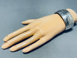 Ceremony Dancers!! Vintage Native American Navajo Hand Tooled Sterling Silver Bracelet-Nativo Arts