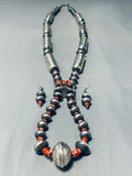 Best Native American Navajo Spiny Pyster Tubule Sterling Silver Stamped Signed Necklace-Nativo Arts