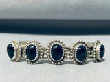 Elegant Vintage Native American Navajo 5 Black Onyx Sterling Silver Bracelet-Nativo Arts