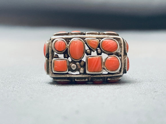 One Of The Most Unique Vintage Coral Sterling Silver Ring Old-Nativo Arts