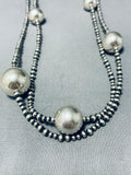 Orbs Of Sterling Vintage Native American Navajo Silver Necklace-Nativo Arts