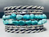 Unrivaled 97 Gram Vintage Native American Navajo Old Turquoise Sterling Silver Bracelet-Nativo Arts