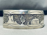 Fascinating Native American Navajo Sterling Silver Handcarved Storyteller Bracelet-Nativo Arts