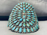 Towering Vintage Native American Navajo Rex Tso Turquoise Sterling Silver Bracelet Cuff-Nativo Arts