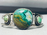 Dropdead Gorgeous Vintage Native American Navajo Earth Turquoise Sterling Silver Bracelet Old-Nativo Arts