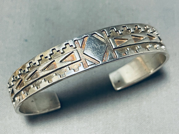 Joe Chee Important Vintage Native American Navajo Sterling Silver Bracelet-Nativo Arts