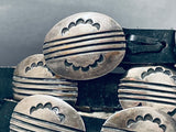 Detailed Handmade Vintage Native American Navajo Sterling Silver Segmented Concho Belt-Nativo Arts