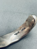 Rare Technique Vintage Native American Navajo Sterling Silver Hand Tooled Bracelet-Nativo Arts