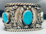 96 Grams Heavy Wide Vintage Native American Navajo Turquoisew Sterling Silver Bracelet-Nativo Arts