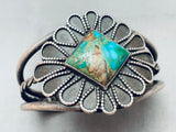 Rope Teardrop Vintage Native American Navajo Royston Turquoise Sterling Silver Bracelet-Nativo Arts