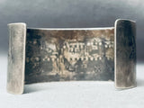 Detailed Vintage Navajo Pueblo Sterling Silver Bracelet Cuff-Nativo Arts