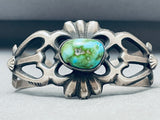 Extraordinary Native American Navajo Carico Lake Turquoise Sterling Silver Signed Bracelet-Nativo Arts