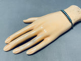 Precious Petite Vintage Native American Zuni Blue Gem Turquoise Sterling Silver Bracelet-Nativo Arts