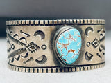 One Of The Most High Grade #8 Turquoise Vintage Native American Navajo Sterling Silver Bracelet-Nativo Arts