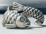 The Most Unique Vintage Fish Sterling Silver Bracelet Cuff-Nativo Arts