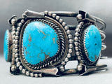 One Of The Best Vintage Native American Navajo Morenci Turquoise Sterling Silver Bracelet-Nativo Arts