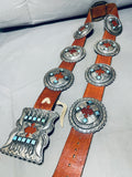 781 Grams Vintage Native American Navajo Turquoise Sterling Silver Concho Belt-Nativo Arts