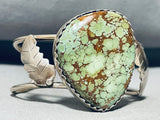 Chocolate Spiderweb Vintage Native American Navajo Green Turquoise Sterling Silver Bracelet-Nativo Arts