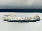 Classic Native American Navajo Signed Sterling Silver Solid Tawney Willie Bracelet-Nativo Arts