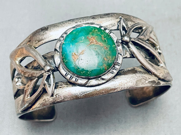 Royston Florals Vintage Native American Navajo Turquoise Sterling Silver Bracelet-Nativo Arts