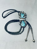 Kaysu Vintage Native American Navajo Turquoise Sterling Silver Bolo Tie Old-Nativo Arts