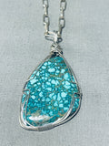 Ithaca Peak Turquoise Mine!! Rare Vintage Native American Navajo Sterling Silver Necklace-Nativo Arts