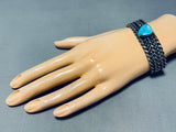 All Coils!!!! Vintage Native American Navajo Turquoise Sterling Silver Sturdy Bracelet-Nativo Arts
