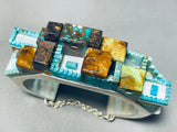 The Most Detailed Pueblo Turquoise Sterling Silver Braqcelet-Nativo Arts