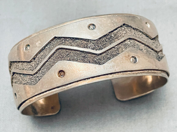 Important Ed Lovato Kewa Santo Domingo Vintage Sterling Silver Bracelet-Nativo Arts