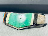 5.5 Inch Wrist Vintage Native American Navajo Turquoise Inlay Sterling Silver Bracelet-Nativo Arts