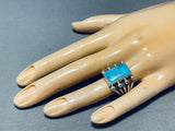 High Quality Vintage Native American Navajo Turquoise Sterling Silver Ring Old-Nativo Arts