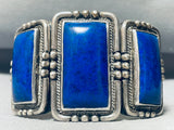 The Best Vintage Native American Navajo Squared Lapis Sterling Silver Bracelet-Nativo Arts