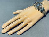 Rare Vintage Native American Navajo Calsilica Sterling Silver Bracelet Cuff-Nativo Arts