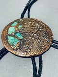 One Of A Kind Vintage Native American Navajo Royston Turquoise Copper Bolo Tie-Nativo Arts