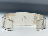 6.5 Inch Wrist Vintage Apache Turquoise Inlay Sterling Silver Bracelet Cuff-Nativo Arts