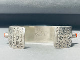 One Of Most Unique Ever Vintage Native American Navajo Turquoise Inlay Sterling Silver Bracelet-Nativo Arts