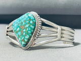 Sparkling Native American Navajo Carico Lake Turquoise Sterling Silver Bracelet-Nativo Arts
