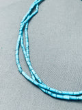 Rare Vintage Native American Navajo Turquoise Heishi Sterling Silver Necklace Old-Nativo Arts