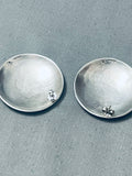 (star) Impressive Vintage Native American Hopi Sterling Silver Earrings-Nativo Arts