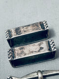 Heavy Vintage Southwest Sterling Silver Hand-stamped Ranger Buckle Set-Nativo Arts