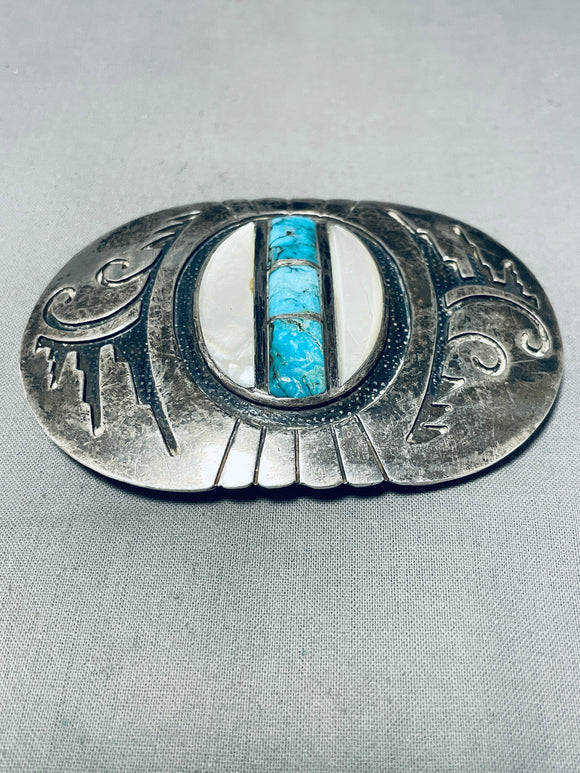 Lustrous Vintage Native American Zuni Inlay Mother Of Pearl Turquoise –  Nativo Arts