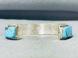 Outstanding Vintage Native American Navajo Inlay Red Mountain Turquoise Sterling Silver Bracelet-Nativo Arts