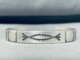 Important Darryl Dean Begay Native American Navajo Sterling Silver Brushed Finish Bracelet-Nativo Arts